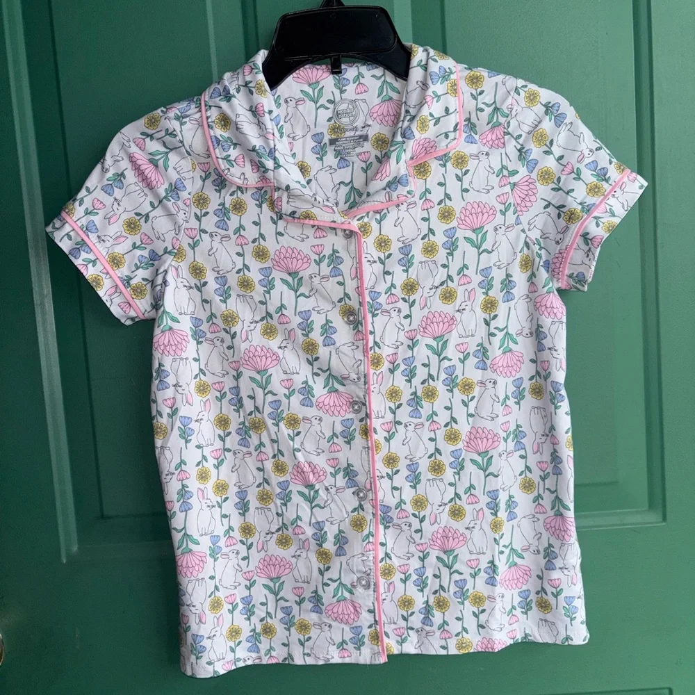 Wonder Nation large 10/12 Floral Bunny Pajama Set